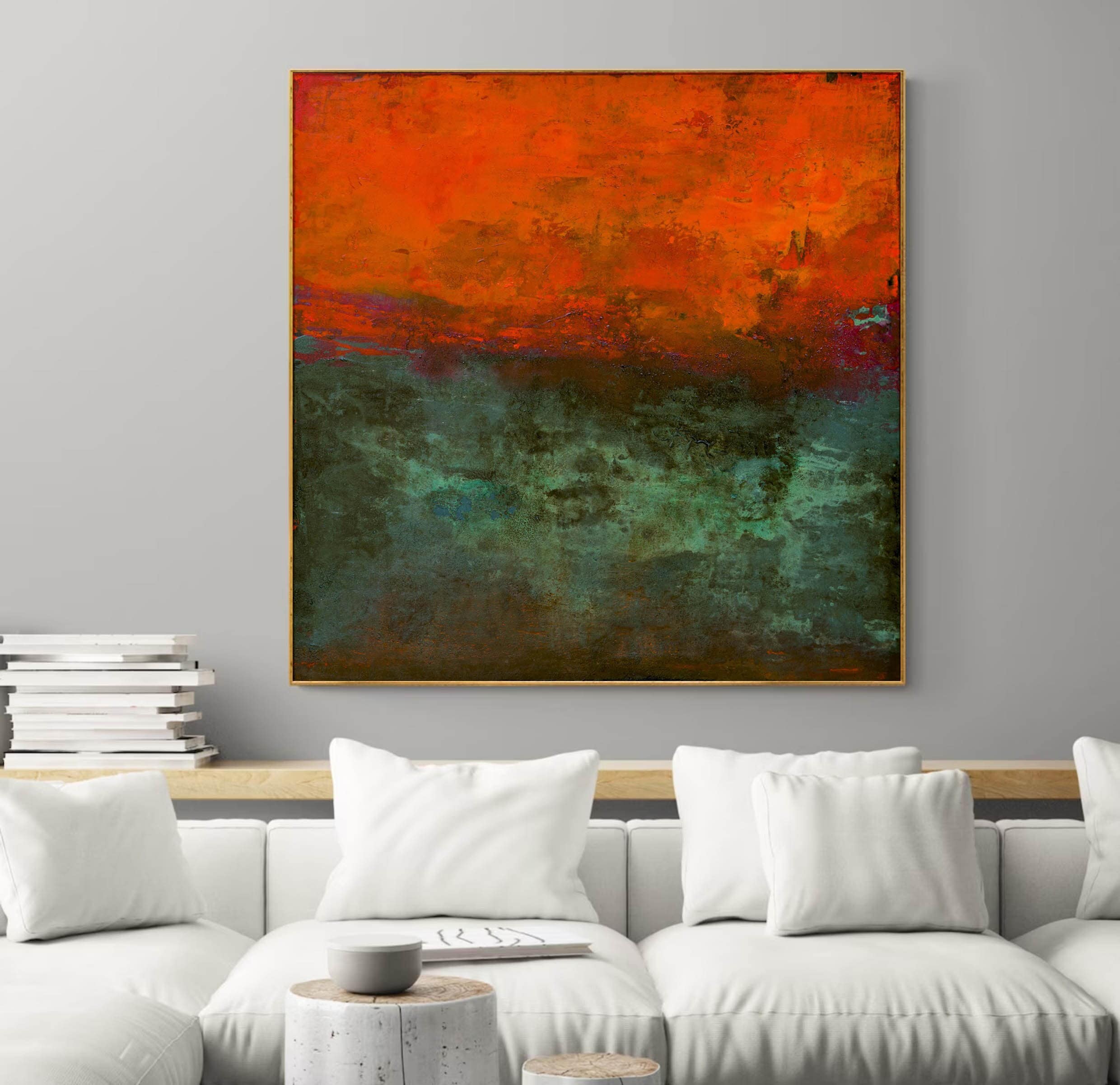 Burnt Orange Wall Art Large Mark Rothko Style Wall Art Burnt Etsy