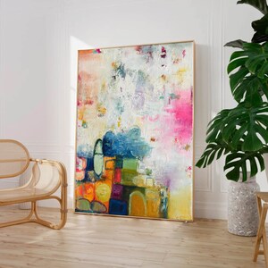 Colorful abstract painting, Large colorful painting, Modern elegant abstract art, Abstract painting on canvas, modern abstract wall art