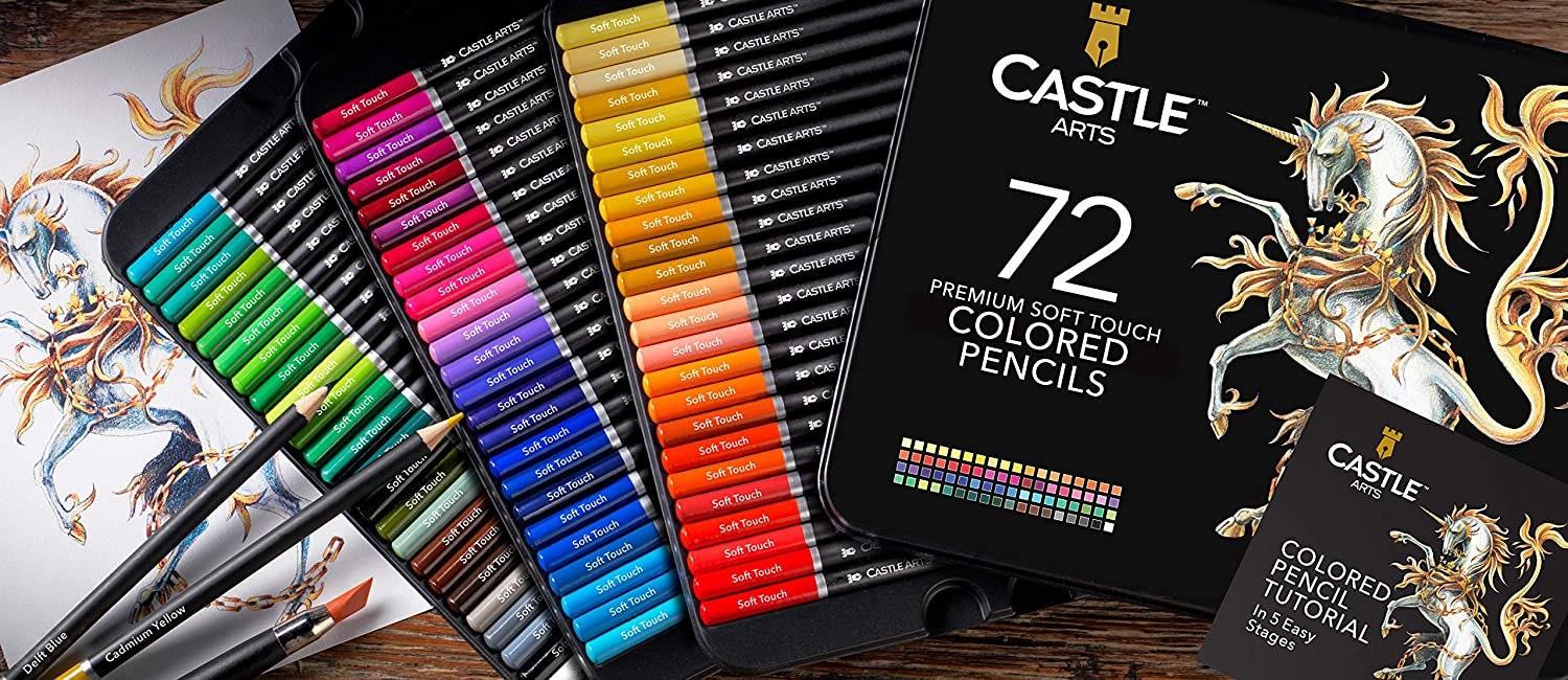 Castle Art Supplies 72 Colored Pencils Set for Coloring Books Etsy