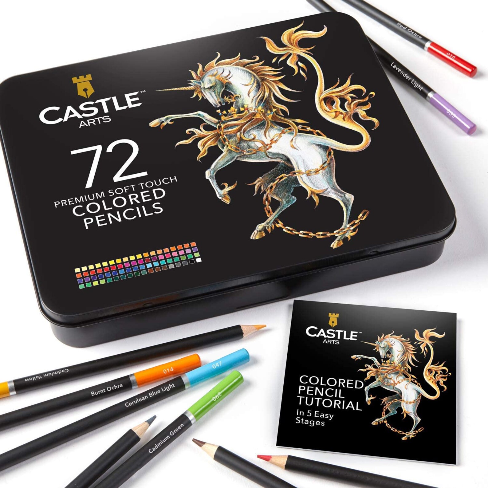 Castle Art Supplies 72 Colored Pencils Set for Coloring Books Etsy