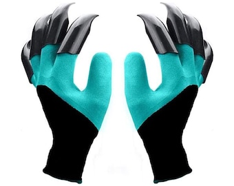 Gardening Gloves with 8 Claws | Gardening Digging Planting Pruning Tools Lawn Care Garden Genie Gloves