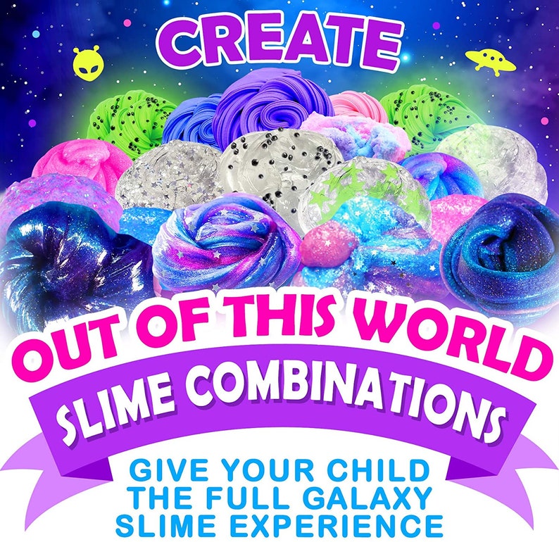 Original Stationery Galaxy Slime Kit with Glow in The Dark Etsy