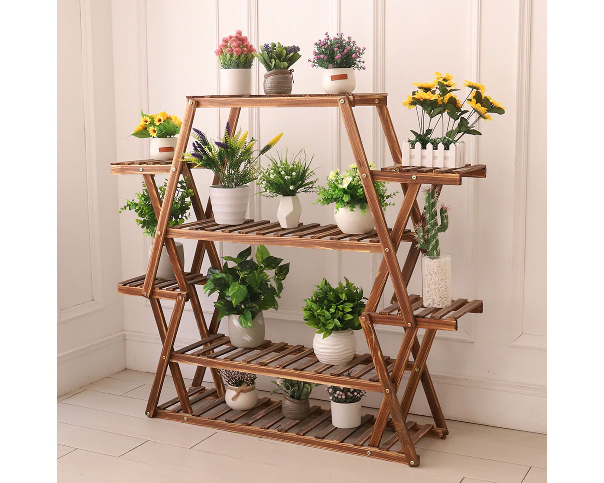 6tier Plant Stand Shelf Wooden Plant Rack Stand Plant Etsy