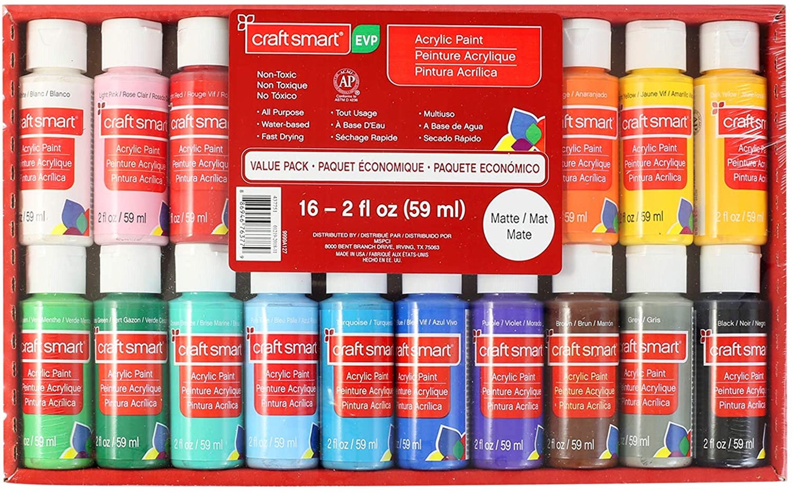 Craft Smart Acrylic Paint Set Value Pack 16 Colors Etsy