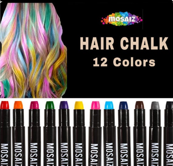 12 Colors Hair Chalk Washable Temporary Hair Color For Kids Etsy