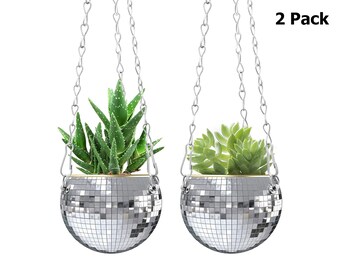UZYSTORE Disco Ball Plant Hanger With Chain Pack of 2