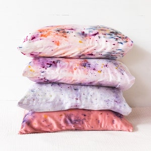 Silk Botanically Dyed Pillowcase / Hand Dyed Pillowcase / Dyed Silk Pillowcase