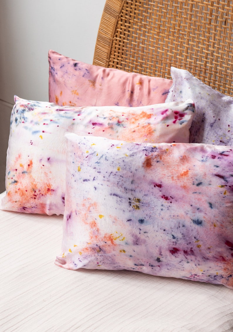 Silk Botanically Dyed Pillowcase / Hand Dyed Pillowcase / Dyed Etsy UK