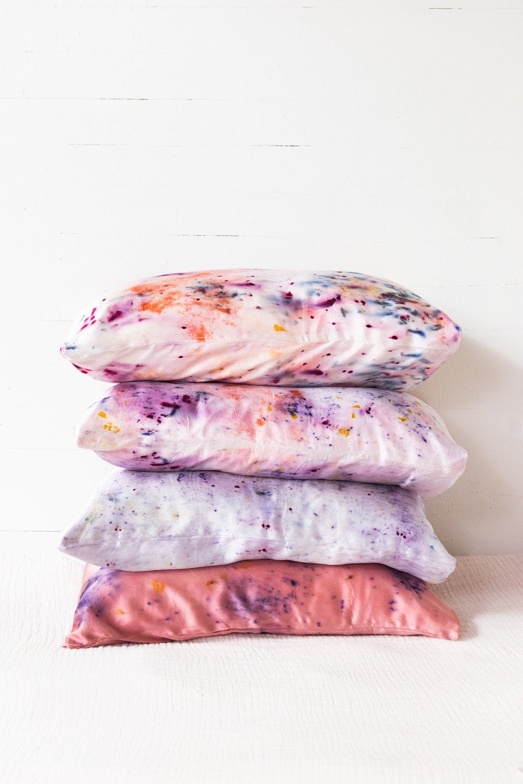 Silk Botanically Dyed Pillowcase / Hand Dyed Pillowcase / Dyed Silk