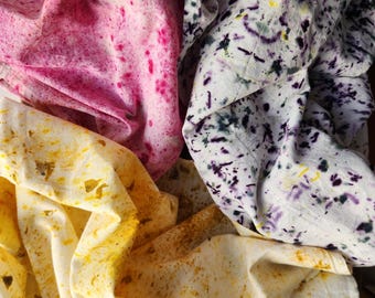 Abstract Botanically Dyed Recycled Cotton Tea Towel