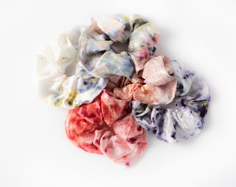 Botanically Dyed Silk Hair Scrunchie