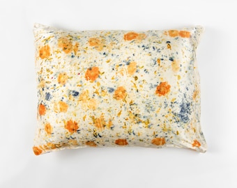 Silk Botanically Dyed Pillowcase Floral Print