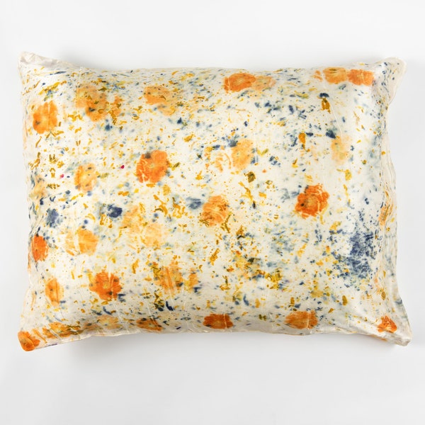 Silk Botanically Dyed Pillowcase Floral Print