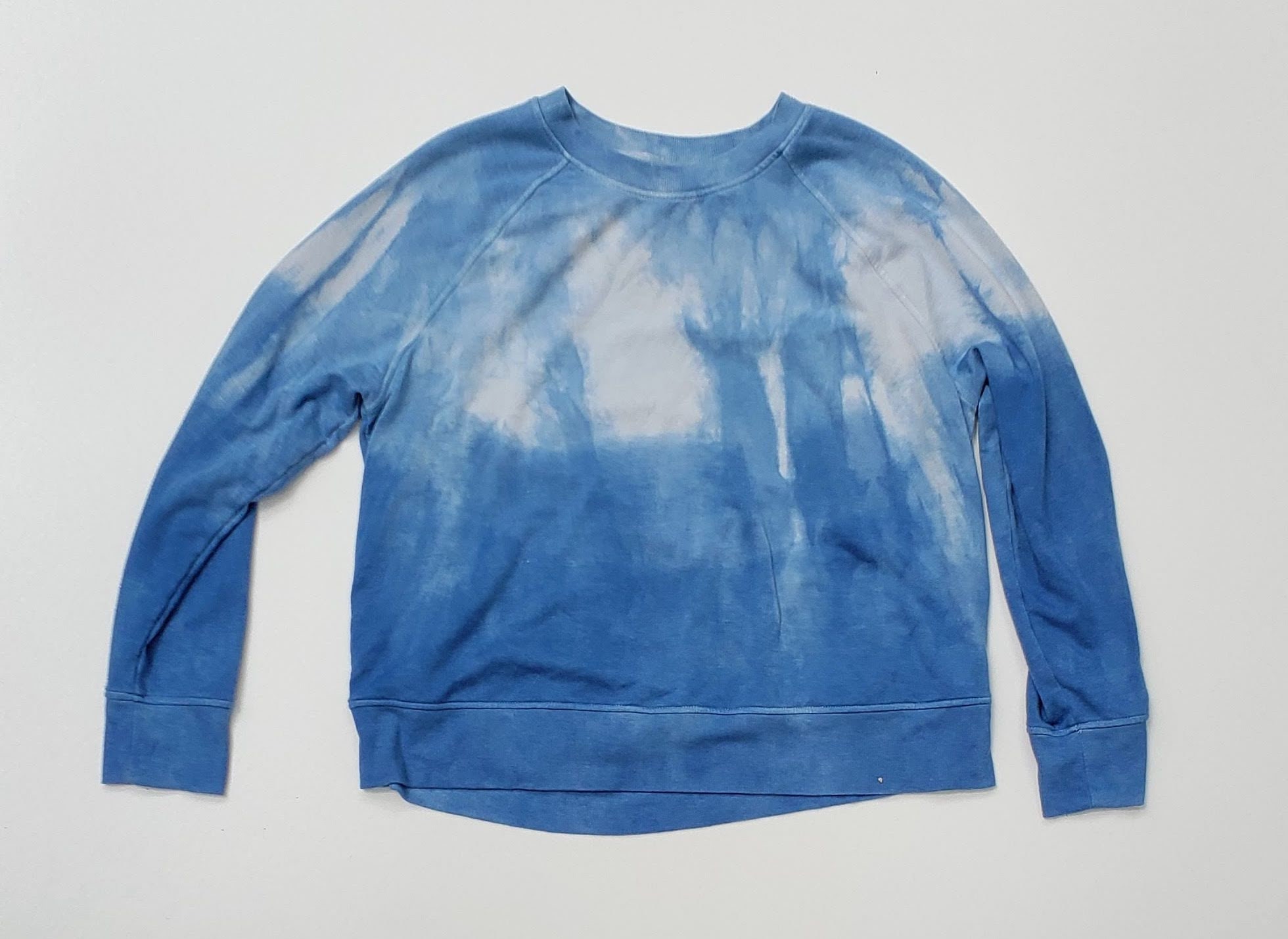 Lightweight Indigo Shibori Dyed Sweatshirt/ Botanically Dyed Sweatshirt