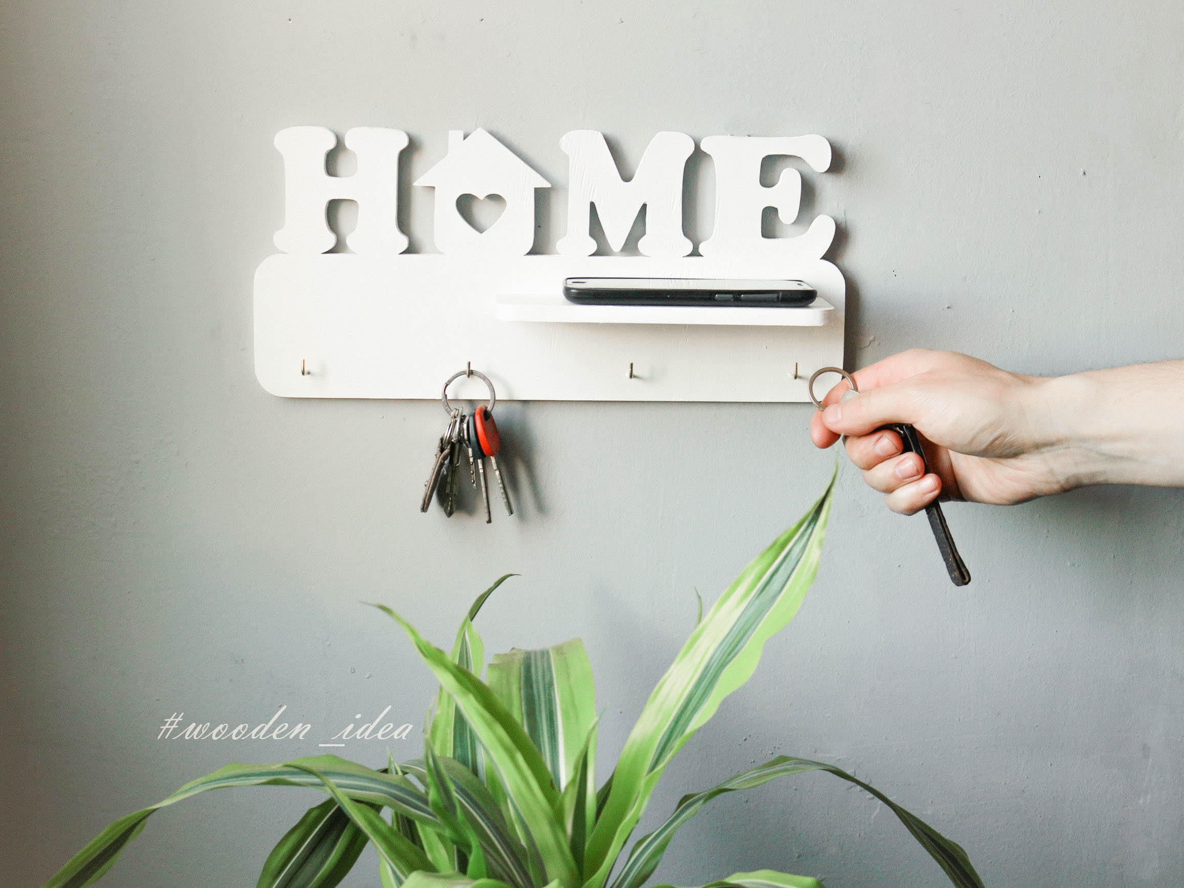 White Key Holder For Wall Entryway Organizer Key Rack Key Hook Etsy