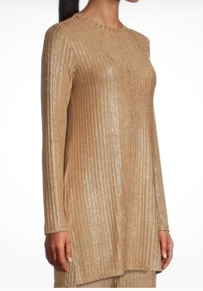 NWT Johnny Was Midnight Tunic Top Metallic Gold
