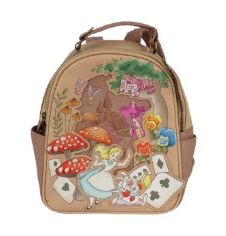Disney x Loungefly アリス総柄 リュック・バックパック Amazon.com: Loungefly X Disney Alice In Wonderland Allover