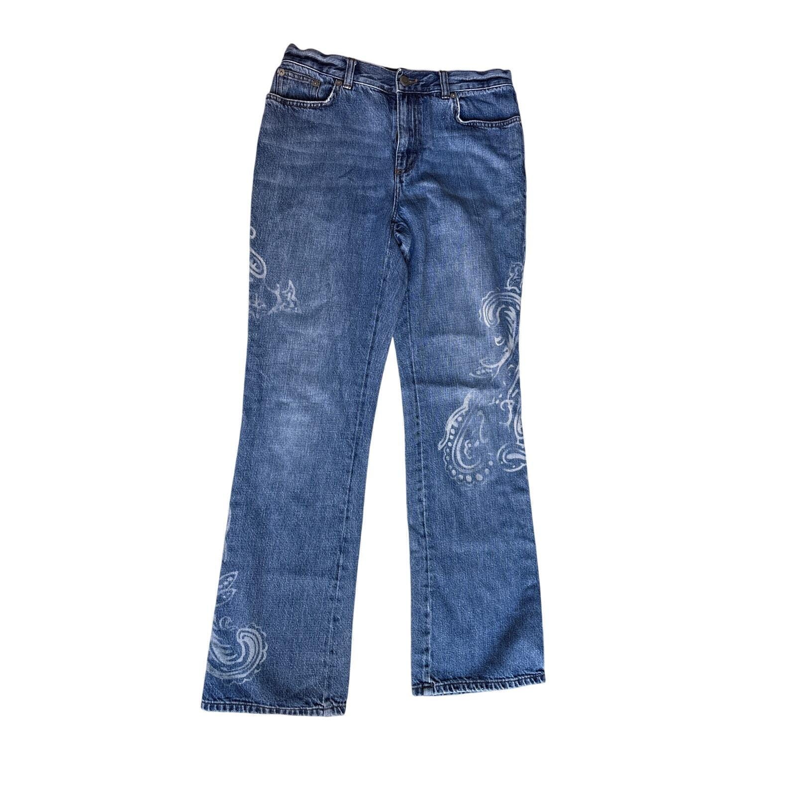 Women's Size 4 Ralph Lauren Jeans Co. Painted Paisley Denim Jeans