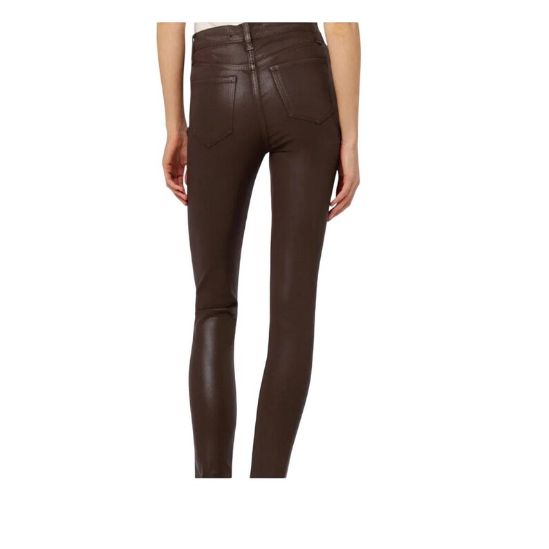 Joe's Jeans The Charlie hoge taille gecoate skinny enkelmaat 28 bruin mokka rijden afbeelding 10