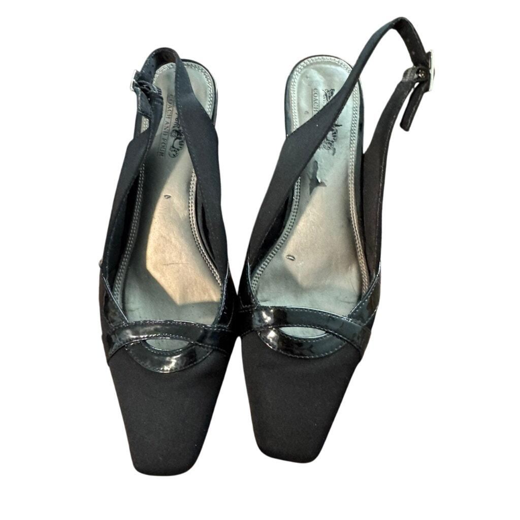 Coach and Four Women's Black Slingback Heels Size 7.5 - Square Toe