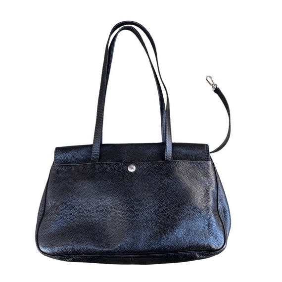 ヴィンテージ ロンシャン ブラックレザー ショルダーバッグ トート