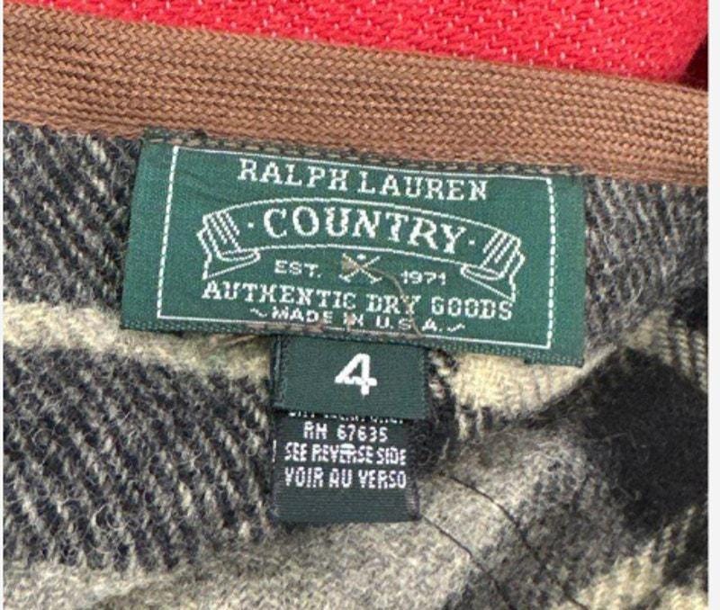 ラルフローレン カントリー 1990 チェック柄ウール ラップスカート