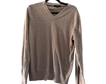 Pull Homme Banana Republic En Cachemire Mélangé - Col V Violet Et Noir - Taille L Occasion Très Bon état