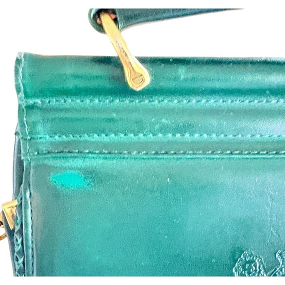 Women's Vintage Emerald Green Leather Top Handle Crossbody Bag
