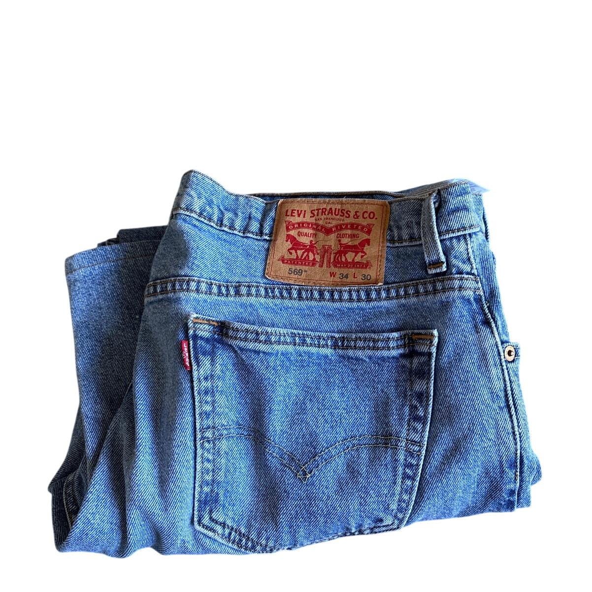 Levi's 569 Loose Straight Fit Jeans Light Wash W34 L30 Men's Baggy