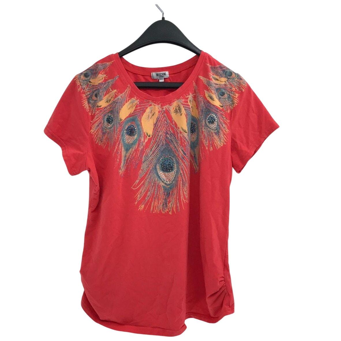 Camiseta con estampado de pavo real rojo de Moschino Jeans vintage