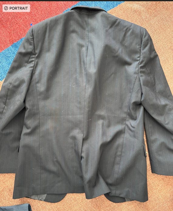 Vintage Burberry London Men's Pinstripe Wool Suit Blazer Jacket
