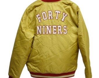 RARE Vintage 49ers Gold Satin Jacket – Youth Size 18/20, Rare San