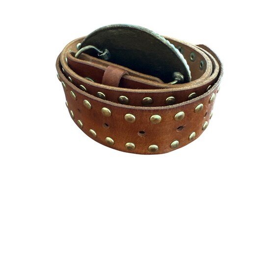 Lauren Hampton Abalone Inlay Western Leather Studded Belt  display picture 1