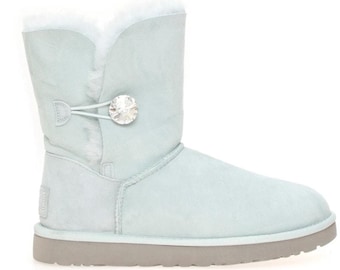 Botas UGG Bailey Button Bling Ice - Talla 8 de mujer, estilo vintage, color hielo
