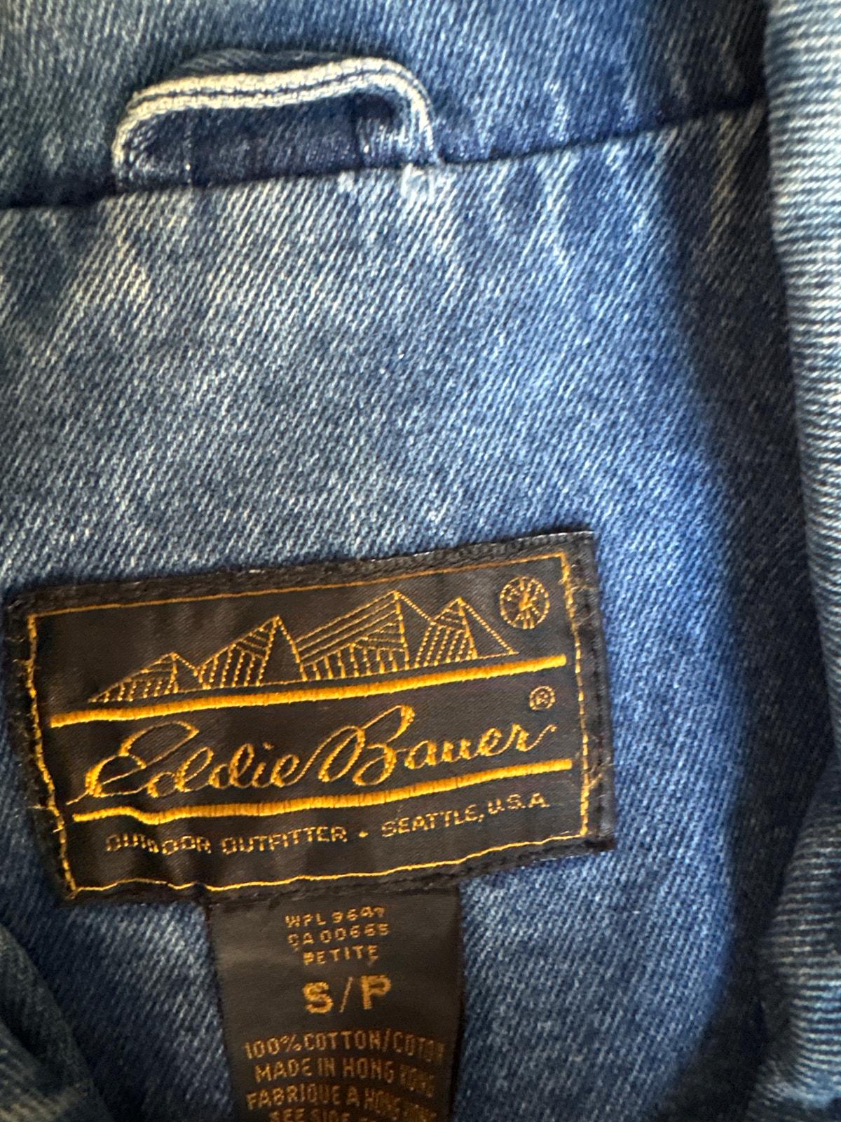 Men's Size L Eddie Bauer Vintage Denim Chore Jacket Workwear