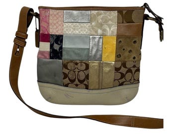 Coach SOHO Vintage Multicolor Patchwork Jacquard C's Logo