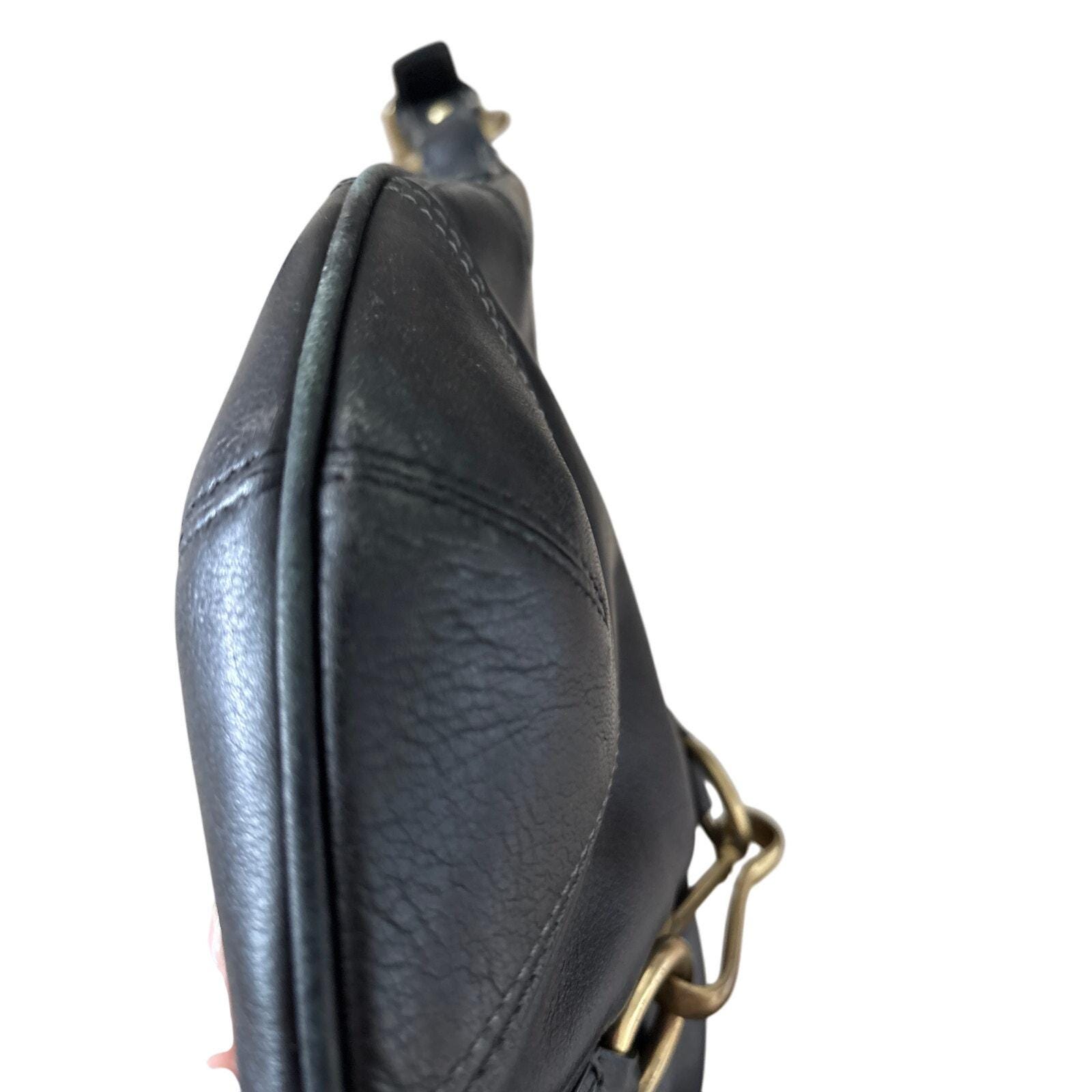 Coach Hampton Hobo Bag Black Glove Leather Horsebit Hardware