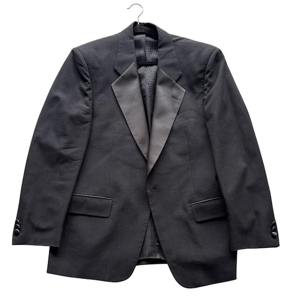 Christian Dior テーラードジャケット 40 ブラック Vintage Christian Dior Men's Black Tuxedo Jacket Vintage Satin