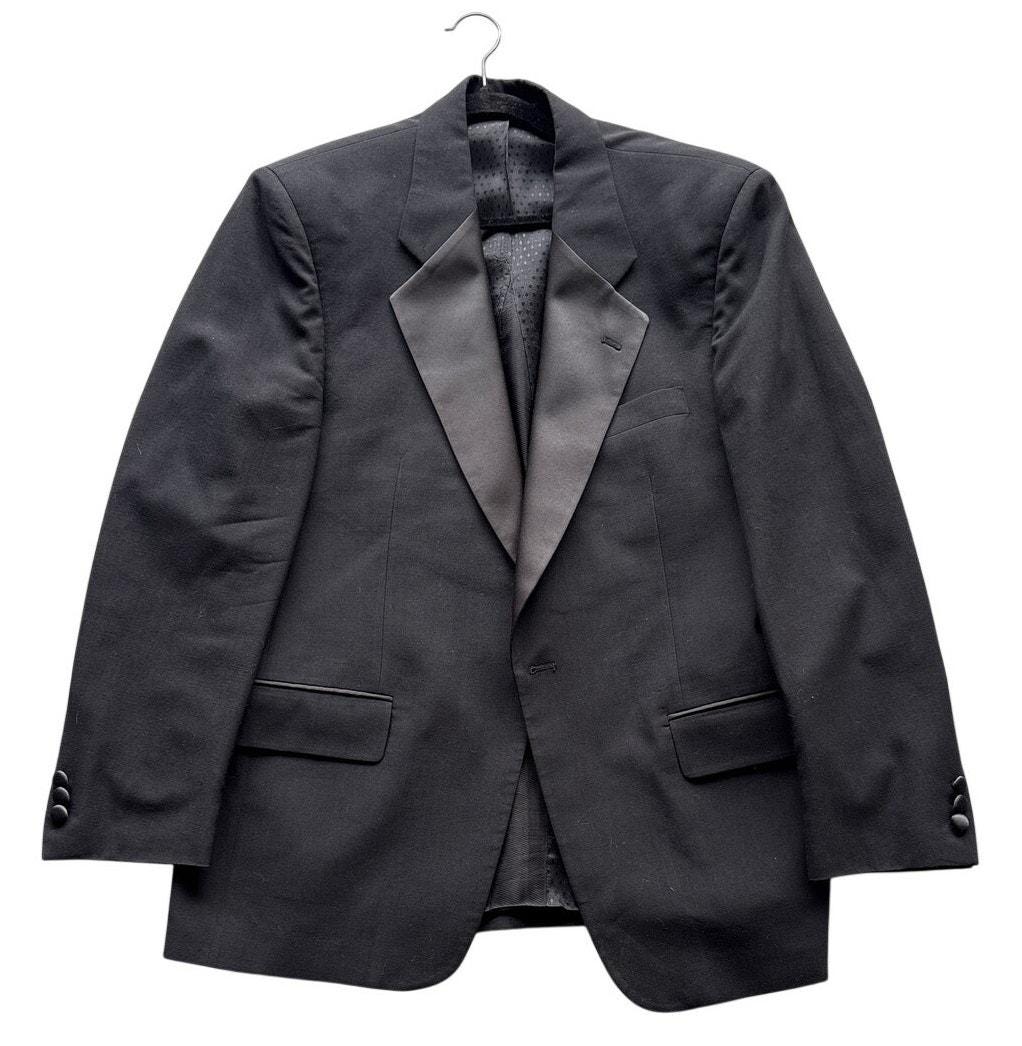 Christian Dior ジャケット ブラック USA サイズ4 Vintage Christian Dior Men's Black Tuxedo Jacket Vintage Satin