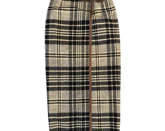 Ralph Lauren Country 1990 Plaid Wool Wrap Skirt - Size