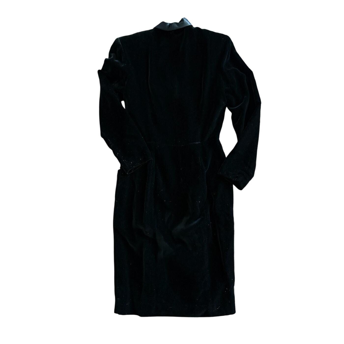 ann taylor black velvet dress VTG Ann Taylor Black Velvet Flowy Holiday Party Dress Petite Size 8