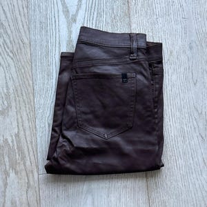 Joe's Jeans The Charlie hoge taille gecoate skinny enkelmaat 28 bruin mokka rijden afbeelding 7