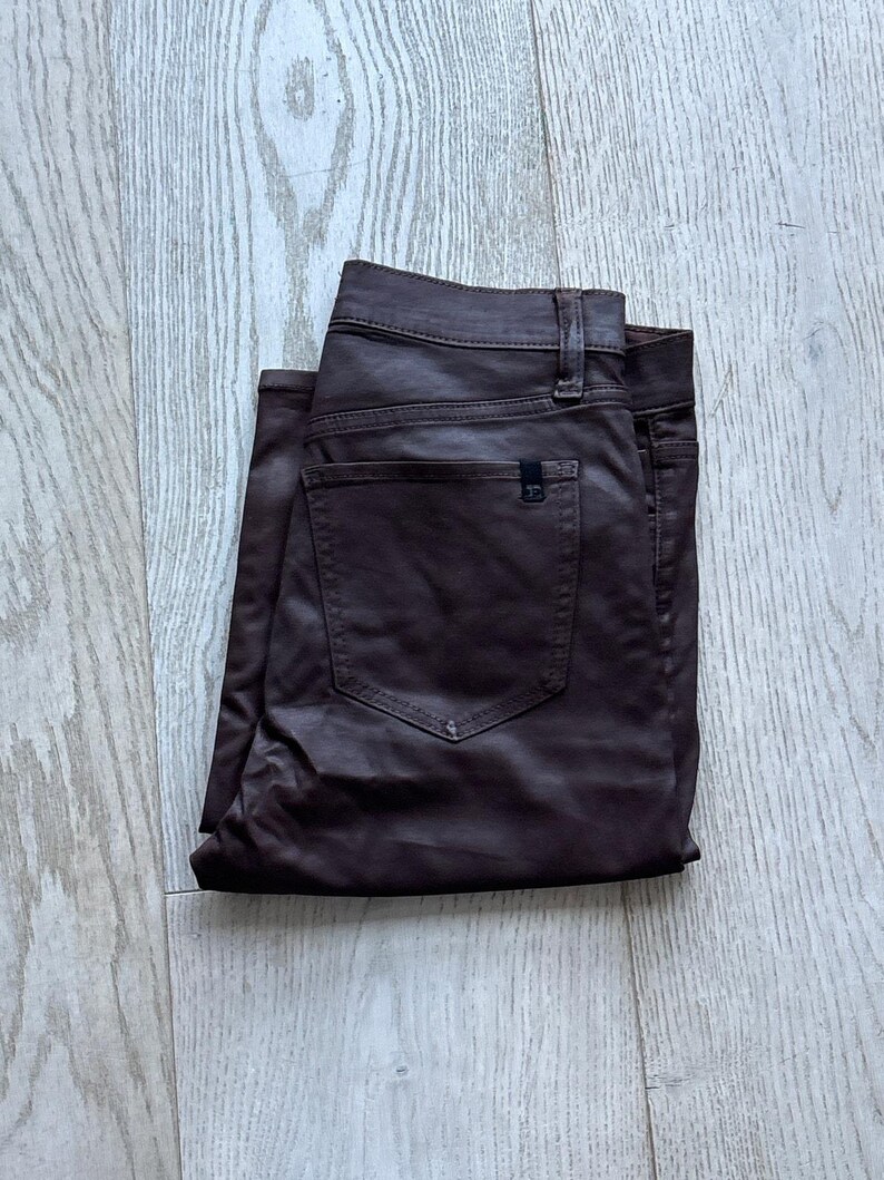Joe's Jeans The Charlie hoge taille gecoate skinny enkelmaat 28 bruin mokka rijden afbeelding 7