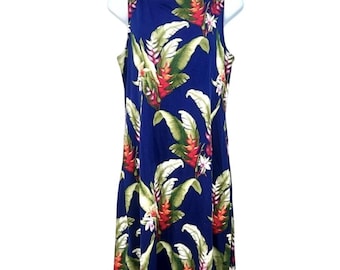 Women's Tommy Bahama Tencel Sleeveless Shift Dress M Tropical Floral Resort Wear