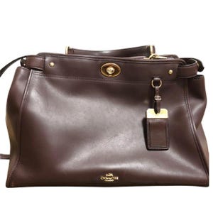 Vintage Coach Gramercy Satchel in Aubergine Glove-Tanned Leather
