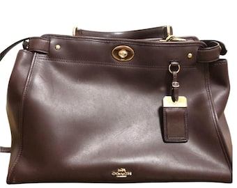 Vintage Coach Gramercy Satchel in Aubergine Glove-Tanned Leather