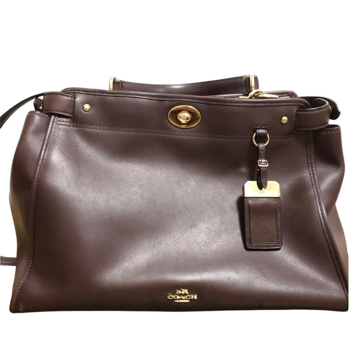 Vintage Coach Gramercy Satchel in Aubergine Glove-tanned Leather