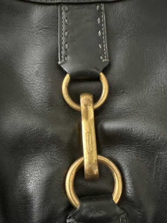 Coach Hampton Hobo Bag Black Glove Leather Horsebit Hardware