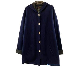 Womens Sz L Lauren Ralph Lauren Wool Blend Coat Navy Heritage Equestrian