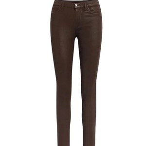 Joe's Jeans The Charlie hoge taille gecoate skinny enkelmaat 28 bruin mokka rijden afbeelding 9
